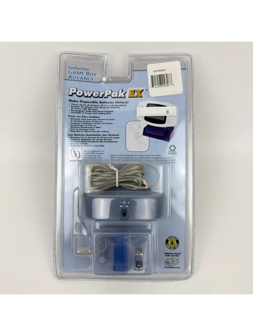 InterAct Power Pak EX Game Boy Advance Rechargeable Battery And Cradle